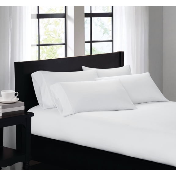 Truly Soft Everyday White 4 Pack King Pillowcase, Solid Color Themed, Adult Bedding, Oeko-TEX Certified