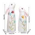 thumbnail image 3 of Wooden Bunny Figurines Set of 2, Hand Carved Multicolor Rabbit Decorations for Easter, Shelf, Tiered Tray and Farmhouse Home Decor, 3 of 6
