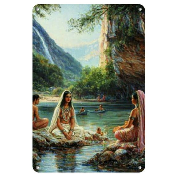 Vintage Sankaracharya by Raja Ravi Varma - Frameless Art Print, Mixed Colors, 28x40in/8x12cm - Ideal for Home & Room Decor
