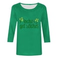 thumbnail image 4 of Meichang St Patricks Day Chemises Femmes Vert Trèfle Graphiques T-Shirts Chanceux Hauts Femmes Manches 3/4 Col Rond T-Shirts de Printemps, 4 of 4