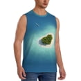thumbnail image 2 of Uemuo Paradise Island Pattern Men's Sleeveless T-Shirt,Muscle Athletic Tank Top, Moisture-wicking Quick-dry Breathable Classic Tee Top for Gym Run Outdoor Sports-Large, 2 of 8
