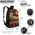thumbnail image 5 of Uourmeti Durable Fabric 17 Inch Daypack for Travel School, Spacious Compartment Soft Backpack, Horse American Flag Roses, 5 of 6