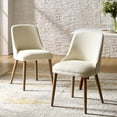 thumbnail image 2 of Dining Chairs Set of 2 Velvet Upholstered Side Chairs Solid Wood Legs Home Kitchen Ivory, 2 of 7
