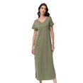 thumbnail image 3 of Women's Summer Maxi Dress Casual Loose Pockets Long Dress Short Sleeve Split Maxi Dresses, 3 of 6