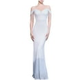 thumbnail image 2 of UPPADA Robes d'Invitée de Mariage pour Femmes à une Épaule Froncées Robe de Soirée Formelle Portefeuille Ourlet à Volants Robe Dos Nu Moulante Robe Maxi Taille Haute Robe de Fête Robe de Bal Robe de Cocktail Robe en Liquidation, 2 of 7