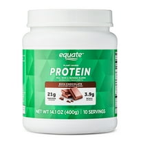 Equate Plant-Based Protein Powder Supplement, Rich Chocolate, 14.1 oz