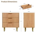 thumbnail image 2 of Eastvita Commode Moderne à Tiroirs Cannelés Commode en Bois avec Poignées/pieds en Métal pour Rangement et Organisation, 2 of 5