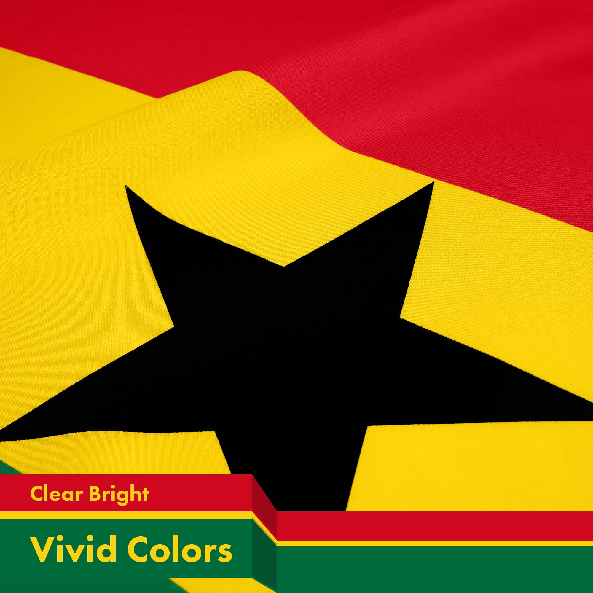 G128 Combo Pack: American USA Flag 3x5 Ft & Ghana Flag 3x5 Ft, Both Printed 150D Polyester, Indoor/Outdoor, Brass Grommets