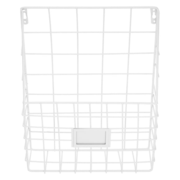 Hytrove Wear Resistant Iron Wall Magazine Rack White for Office and Home Files