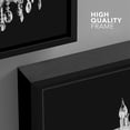 thumbnail image 4 of wall26 Framed Canvas Print Wall Art Black &amp; White Chandelier Silhouette Decorative Lights Digital Art Modern Art Chic Relax/Calm Multicolor for Living Room, Bedroom, Office - 16"x24" Bl, 4 of 5