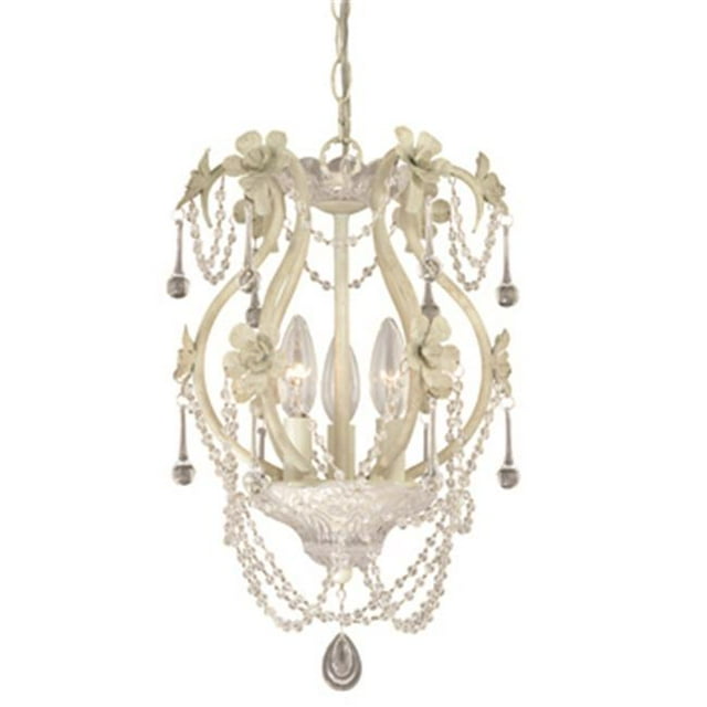 Vaxcel International H0145 Maille Mini Lustre - Blanc Antique