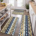 thumbnail image 2 of Blue Pioneer Flower Striped Pattern Kitchen Rugs Sets Of 3,Kitchen Runner Rugs Non Skid Washable,Decorative Kitchen Floor Mats for Kitchen,Sink,Laundry,17"x30"+ 17"x47" + 17"x59", 2 of 6