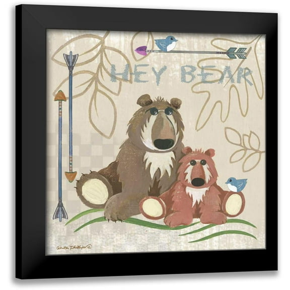 Phillips, Anita 20x20 Black Modern Framed Museum Art Print Titled - Lil Boys Bears