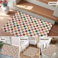 thumbnail image 5 of Rectangle Area Rugs 2 x 3 Ft, Colorful Checkered Non-Slip Residential Carpet, Vintage Plaid Grid Geometric Beige Indoor Crawling Mats Runner Rugs for Living Room/Dining Room/Bedroom, 5 of 8