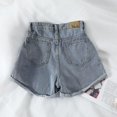 thumbnail image 3 of Korean Version Of Retro High Waist Loose All-match Rolled Edge Casual Fashion Denim Shorts, 3 of 6
