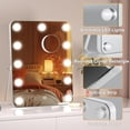 thumbnail image 4 of Hasipu Vanity Mirror with Lights, Hollywood 11" x 14" LED Makeup Mirror, 3 Modes Light, Smart Touch Control Dimmable, 360°Rotation, Rounded Rectangle White Frame, 4 of 8