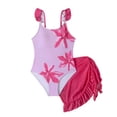 thumbnail image 4 of Miaoju One Piece Swimsuit for Girls 12-14 Scalloped Ribbed Tankini Quick Dry Contrast Color Bathing Suit for Girls Modest Swimwear with Chest Pad, 4 of 7