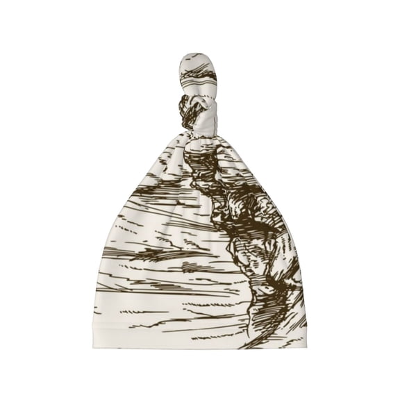 Naloa Western Desert Cowboys 1 Baby Newborn Hats, Infant Knotted Baby Hat, Beanie Top Knot Caps for Baby Boys Girls