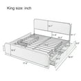 thumbnail image 7 of Modern Metal Bed Frame with 4 Storage Drawers, King Size Platform Bed with Curved Upholstered Headboard and Footboard, Heavy Duty Metal Slats, Grey, 7 of 7