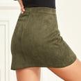 thumbnail image 6 of BadyminCSL Fashion Women High Waist Solid Color Slim Zipper Casual A-Line Mini Skirt, 6 of 7