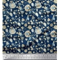 thumbnail image 1 of Soimoi Rayon Fabric Leaves & Floral Block Print Fabric by Yard 42 Inch Wide, 1 of 3