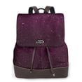 thumbnail image 1 of Disketp Dark Purple Glitter Mochila de Cuero para Mujer, Bolso de Espalda Antirrobo con Estilo para Viaje, Trabajo y Uso Diario, 1 of 4
