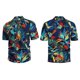 thumbnail image 4 of Camisa de manga corta con estampado para hombre, elegante, informal, con cuello vuelto, camisa de playa con botones para fiesta navideña, 4 of 6
