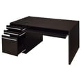 thumbnail image 3 of Halston 60-inch 3-drawer Office Computer Desk Cappuccino, 3 of 11