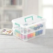 Sterilite Stack and Carry 2 Layer Handle Box - Stackable Storage Bins - 4 Pack