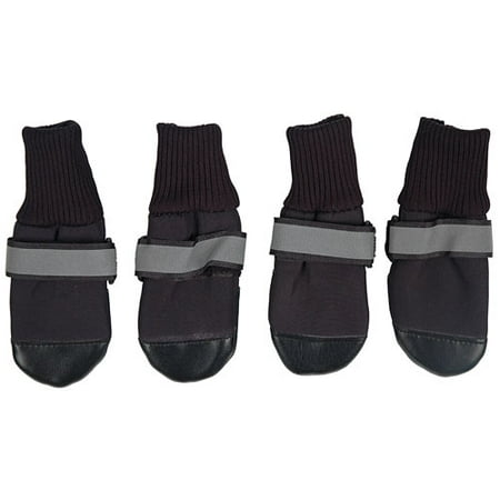 Slush Pups Snow Boots in Black for Dogs, Set of 4