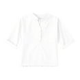 thumbnail image 1 of Xuewenshw Linen Shirts For Girl 3/4 Sleeve V Neck Blouses Buttons Loose Fit T Shirts Solid Color Summer Holiday Tops Girl Ruffle Outfits, 1 of 7