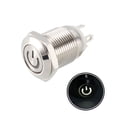 thumbnail image 1 of Interruptor de botón metálico momentáneo Uxcell cabeza plana 12mm diámetro de montaje 1NO 3-6V luz LED blanca, 1 of 5