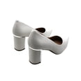 thumbnail image 4 of ALFANI Womens White Cushioned Comfort Jensonn Pointed Toe Block Heel Slip On Leather Pumps Shoes 10 M, 4 of 6