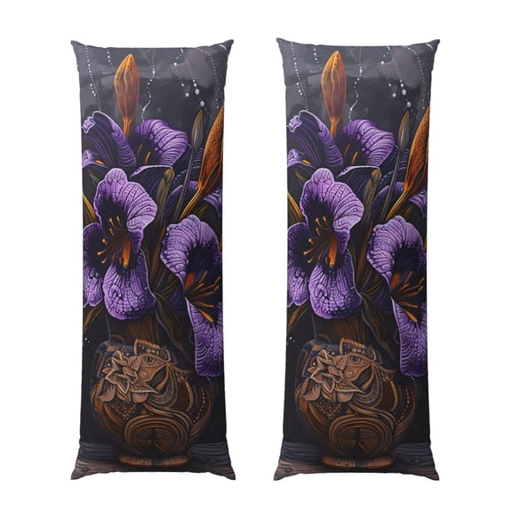 Fuzoiu Ornate Purple Floral Vase Print Body Pillowcase 20x54 in,Long Pillow Case, Microfiber Body Pillow Cover, Soft and Breathable Pillowcase