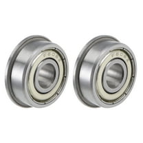 F606ZZ Flange Ball Bearings 6mm x 17mm x 6mm Steel Shielded Chrome Steel Z2 2pcs