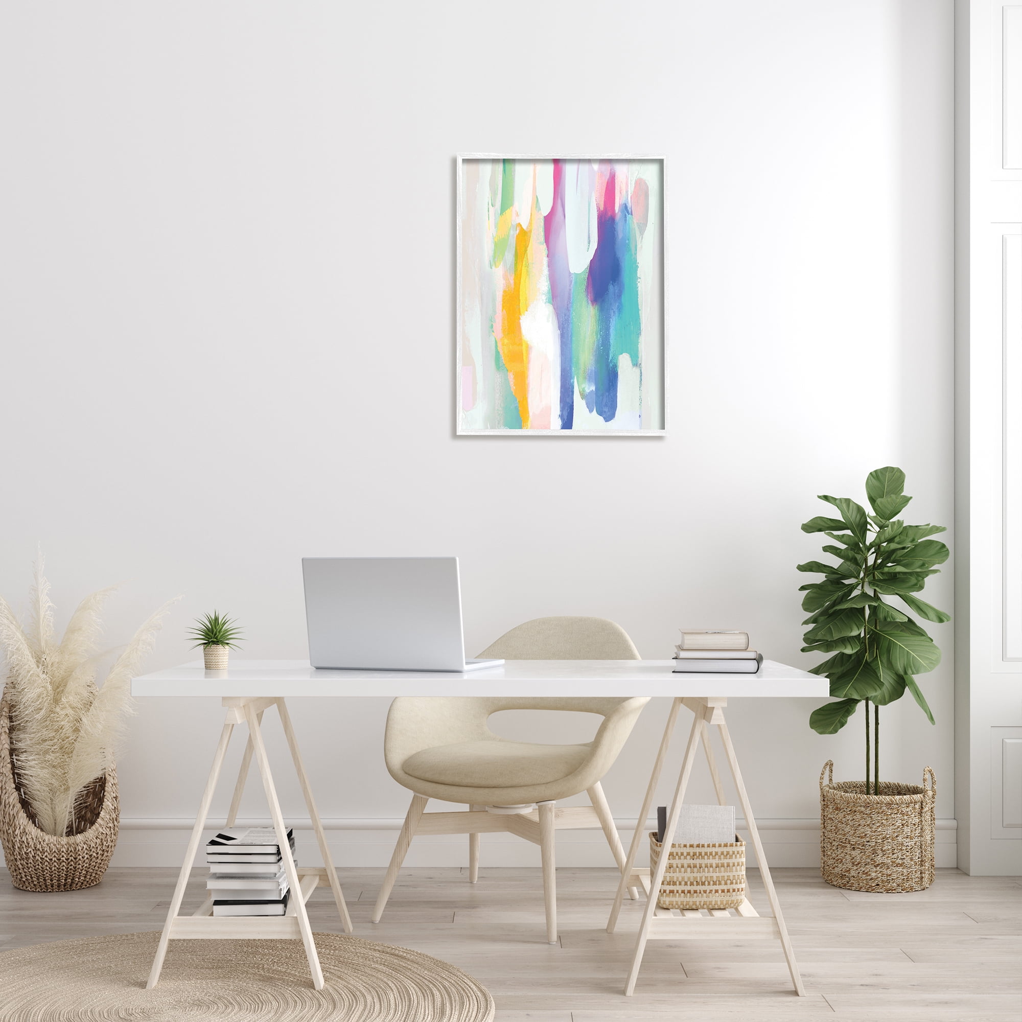 Stupell Industries Alluring Rainbow Tones Abstract Layered Shapes, 24 x 30, Designed by Jackie Hanson