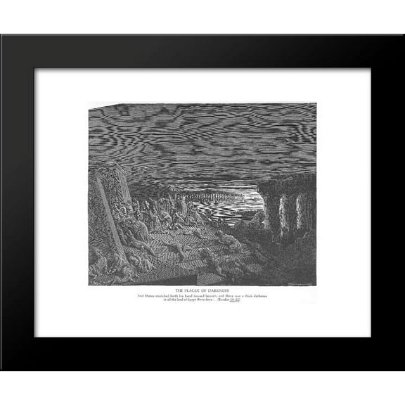 The Ninth Plague. Darkness 20x24 Framed Art Print by Gustave Dore