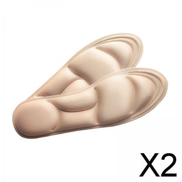 2x Zapatos 5D Cojín Inserciones Soporte para Los Pies Transpirable Absorción de Golpes Absorber El Sudor Pies Suelas para Tacones Deportes Botas 2 piezas