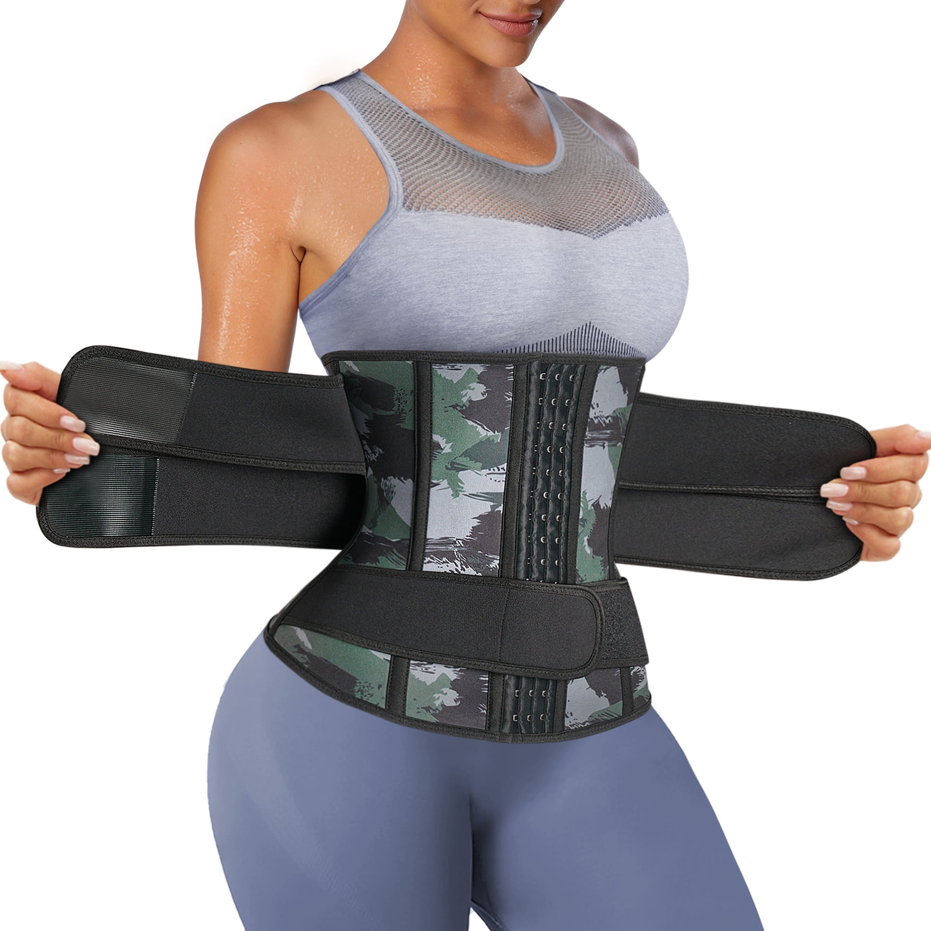 Breathable Sweat Belt Waist Cincher Trimmer Body Shaper Girdle Fat Burn Belly Slimming Band for Weight Loss Fitness Workout Waist Trainer Belt for Women 