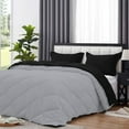 thumbnail image 4 of D.N.G. BEDDINGS 3 Piece Luxury Reversible Diamond Pattern Comforter Set Premium Super Soft, All Season 800 TC, 100% Egyptian Cotton Twin/Twin XL Size Silver/Black Solid Color, 4 of 7