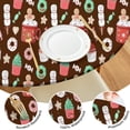 thumbnail image 4 of Brown Christmas Dessert Pattern Round Fitted Tablecloth with Elastic Edge,Dining Table Cover Waterproof,Outdoor Round Tablecloth for Camping,Dining,Indoor and Outdoor, 4 of 7