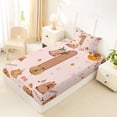 thumbnail image 4 of Erosebridal Brown Capybara Twin Sheet Sets for Kid, Initial I Letter Bedding, 3pcs, 4 of 5