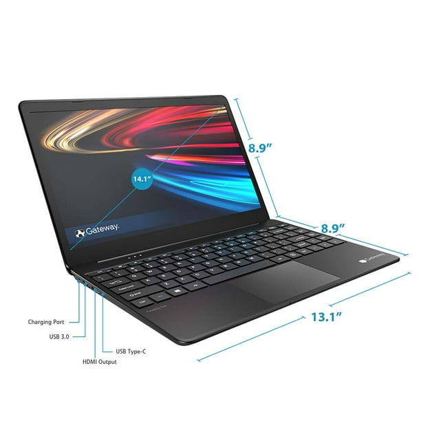 Gateway 14.1" FHD Ultra Slim Laptop Intel Core i3-1115G4 4GB RAM 128GB SSD Windows 10 S - Black Gateway GWTN141-6 Gateway GWTN141-6