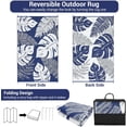 thumbnail image 5 of Memoryfield 9' x 18'Outdoor Rug, Waterproof Foldable Plastic Straw Mat, Reversible Patio Rug for Deck, Porch, Backyard, RV, Beach & Picnic, Navy/White, 5 of 8