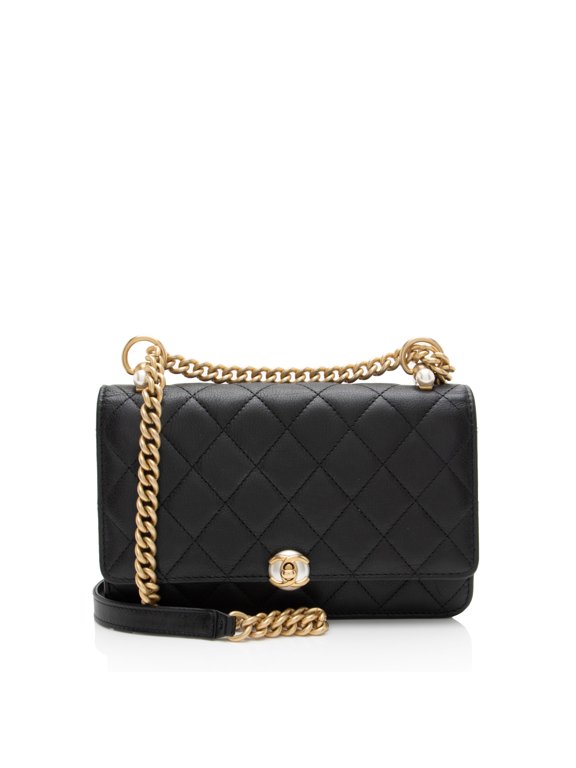 Pre-Owned Chanel Lambskin Twist Your Buttons Wallet on Chain