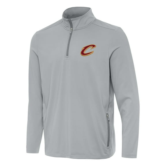 Men's Antigua  Gray Cleveland Cavaliers Perilous Quarter-Zip Sweatshirt