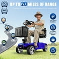 thumbnail image 3 of Flycity 24V 4 Wheel Mobility Scooter for Seniors, Foldable 20 Miles Long Range Electric Scooter with LED Lights and Basket, 12Ah Electric Powered Wheelchair Device for Adults, Blue, 3 of 9