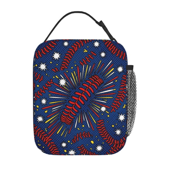 Baseball Insulated Lunch Box Reusable Lunch Bag Women Men Cooler Tote Bag For Work Picnic Travel Office Outdoors