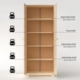 thumbnail image 4 of From the Tree Furniture Pantry Cabinet with Adjustable Shelves, Solid Pine Wood, Unfinished, 2 Doors, 4 of 11