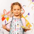 thumbnail image 3 of Fantasy Princess Pattern Kids Aprons for Girls and Boys,Adjustable Neck Strap Toddler Aprons for Kids Cooking Baking, 3 of 7